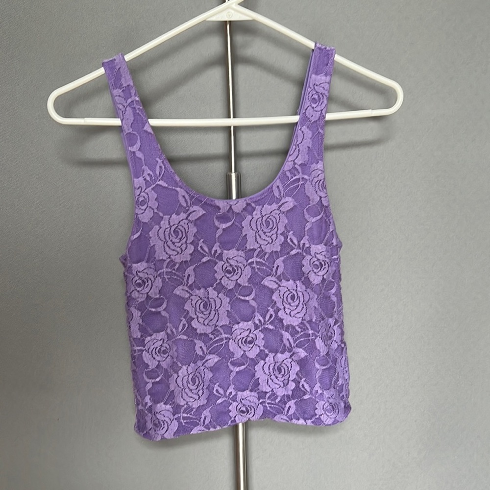 Purple Lace Roses Top